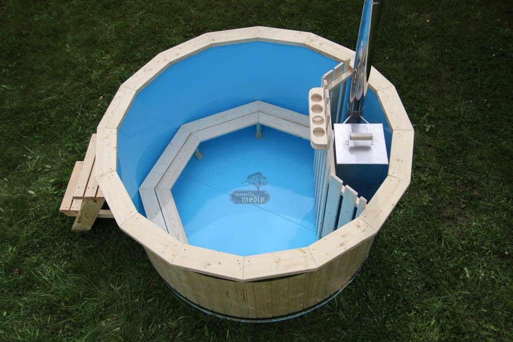Polypropylene hot tub internal heater blue insert sruce wood 4