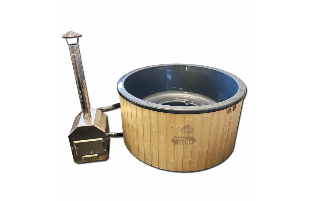 acrylic hot tub external heater grey insert spruce wood 1