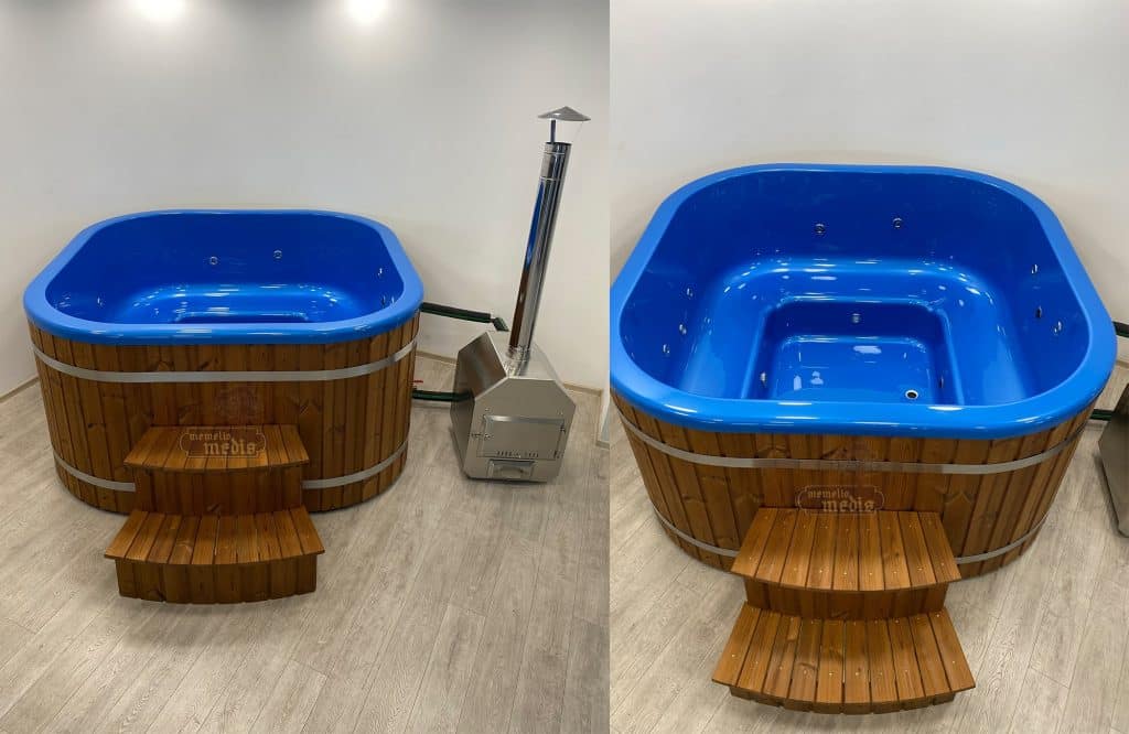 acrylic hot tub external heater rectangular shape blue insert thermowood 7