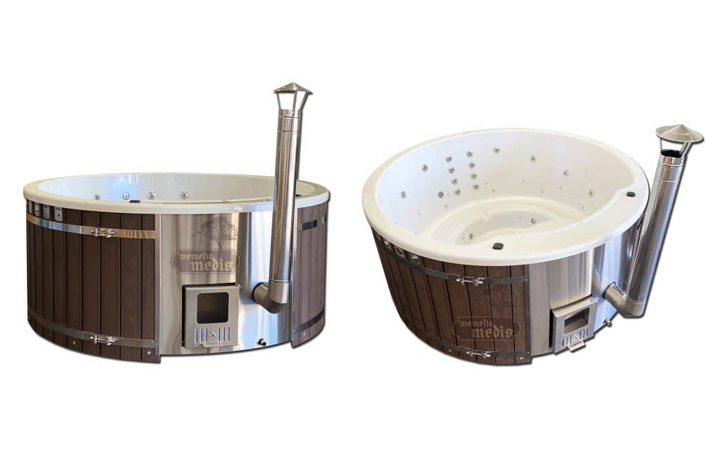 acrylic hot tub integrated heater white insert wpc brown 1